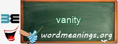 WordMeaning blackboard for vanity